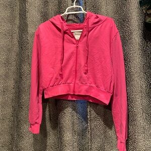 Pink cropped hoodie